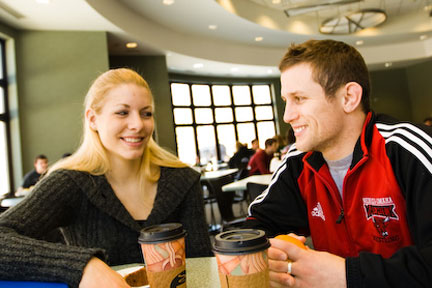 Grab some coffee and conversation at the nearby Scott Café.