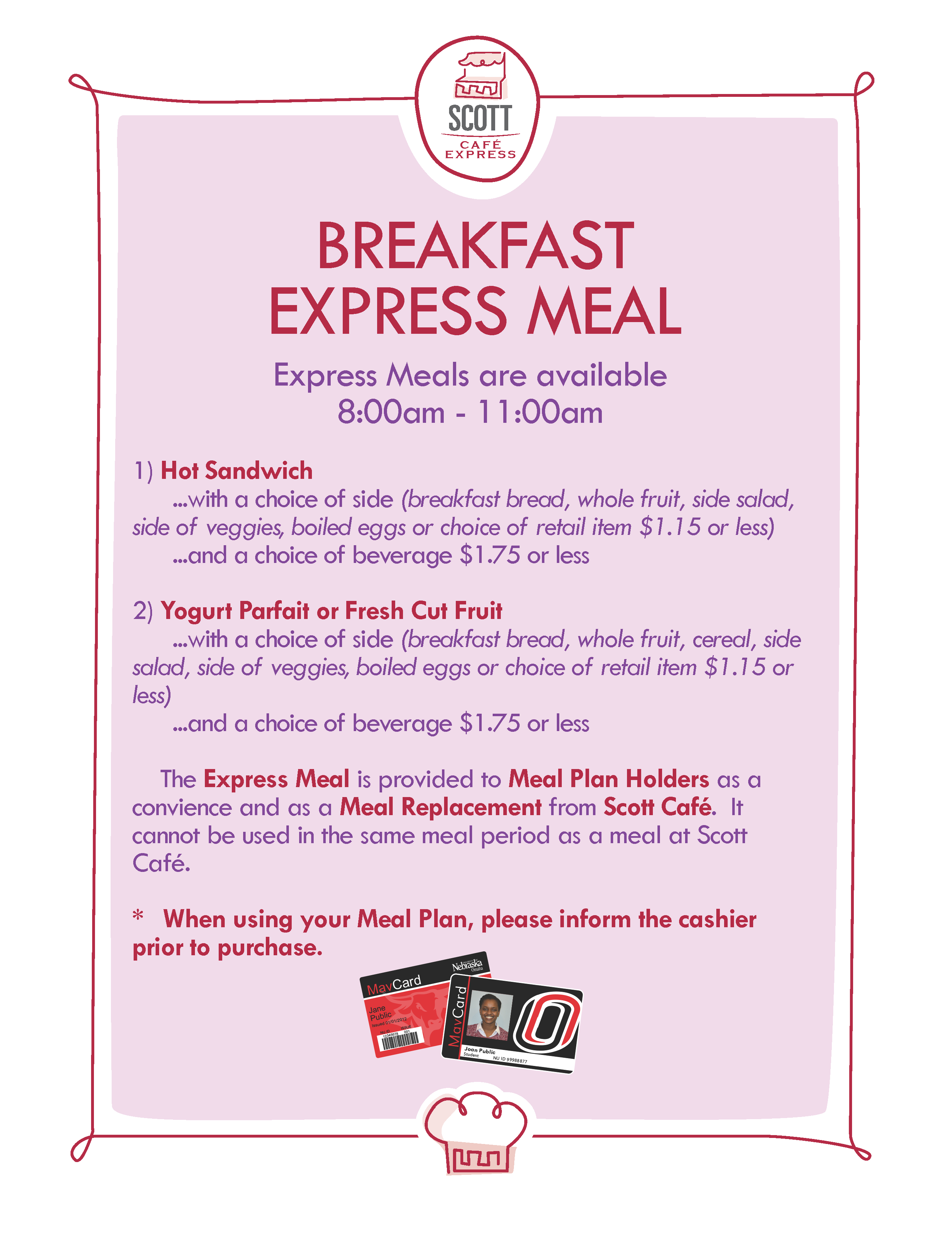 Café Express Breakfast Meals