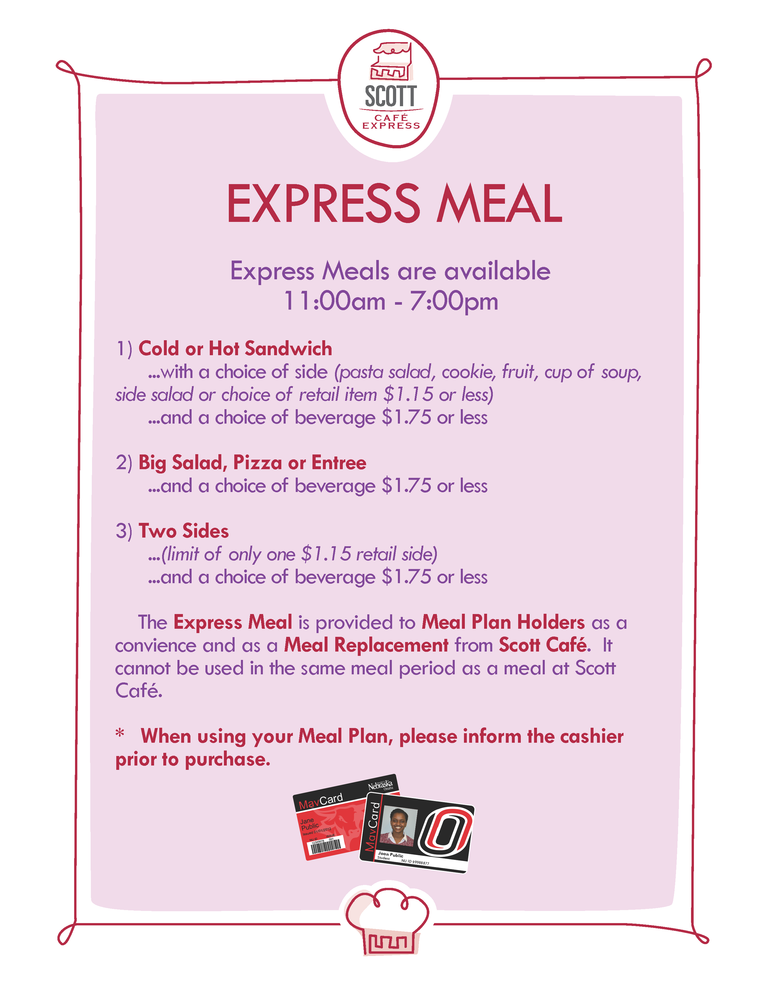 Café Express Lunch Meals